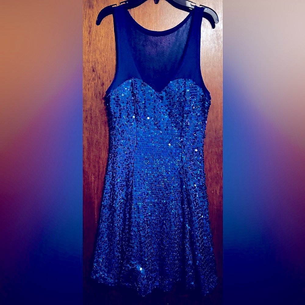 Charlotte Russe Blue Sequin Mini Dress